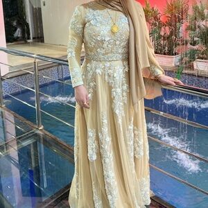 Elegant Floral Embroidered Gown